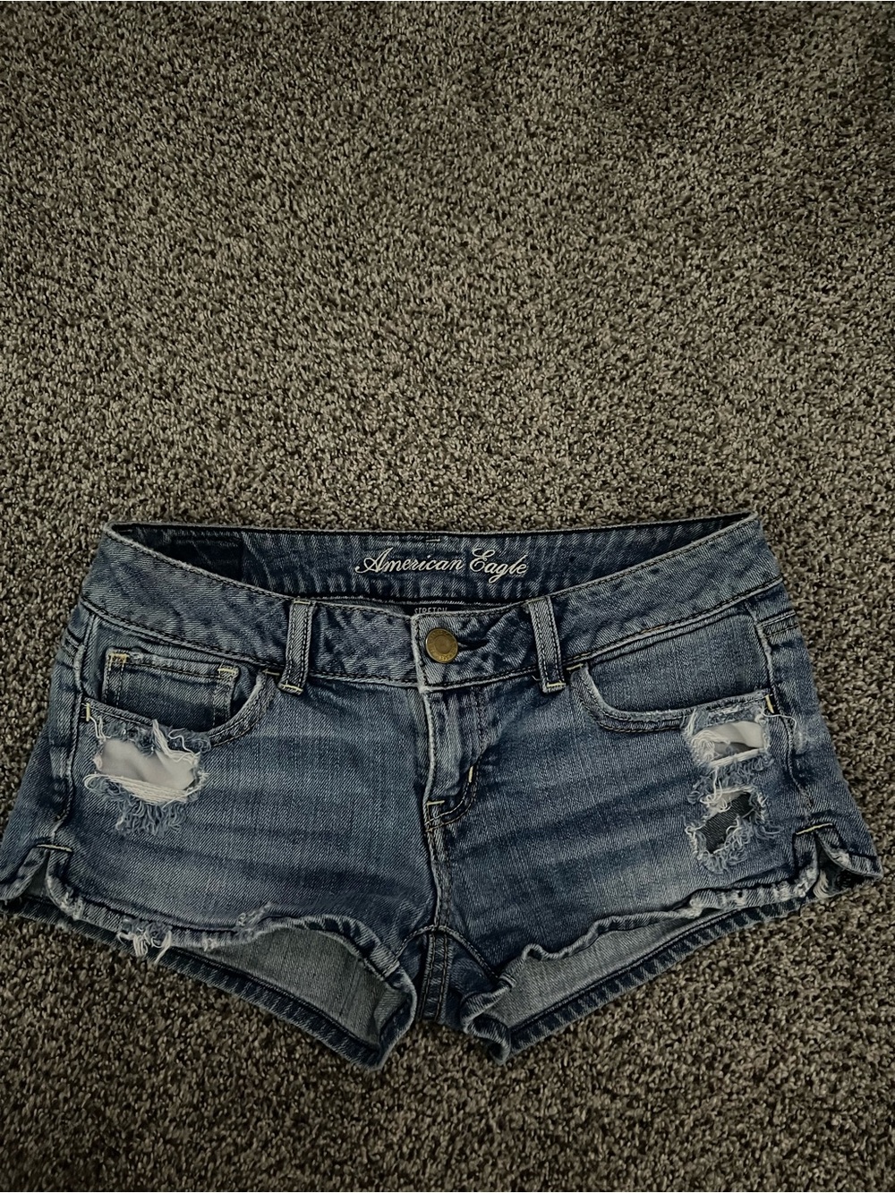 American Eagle Outfitters Distressed Blue Jean Shorts